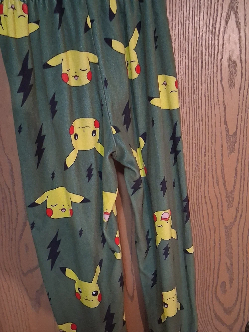 Kids Green Pikachu Print Pajama Pants 10/12 260949
